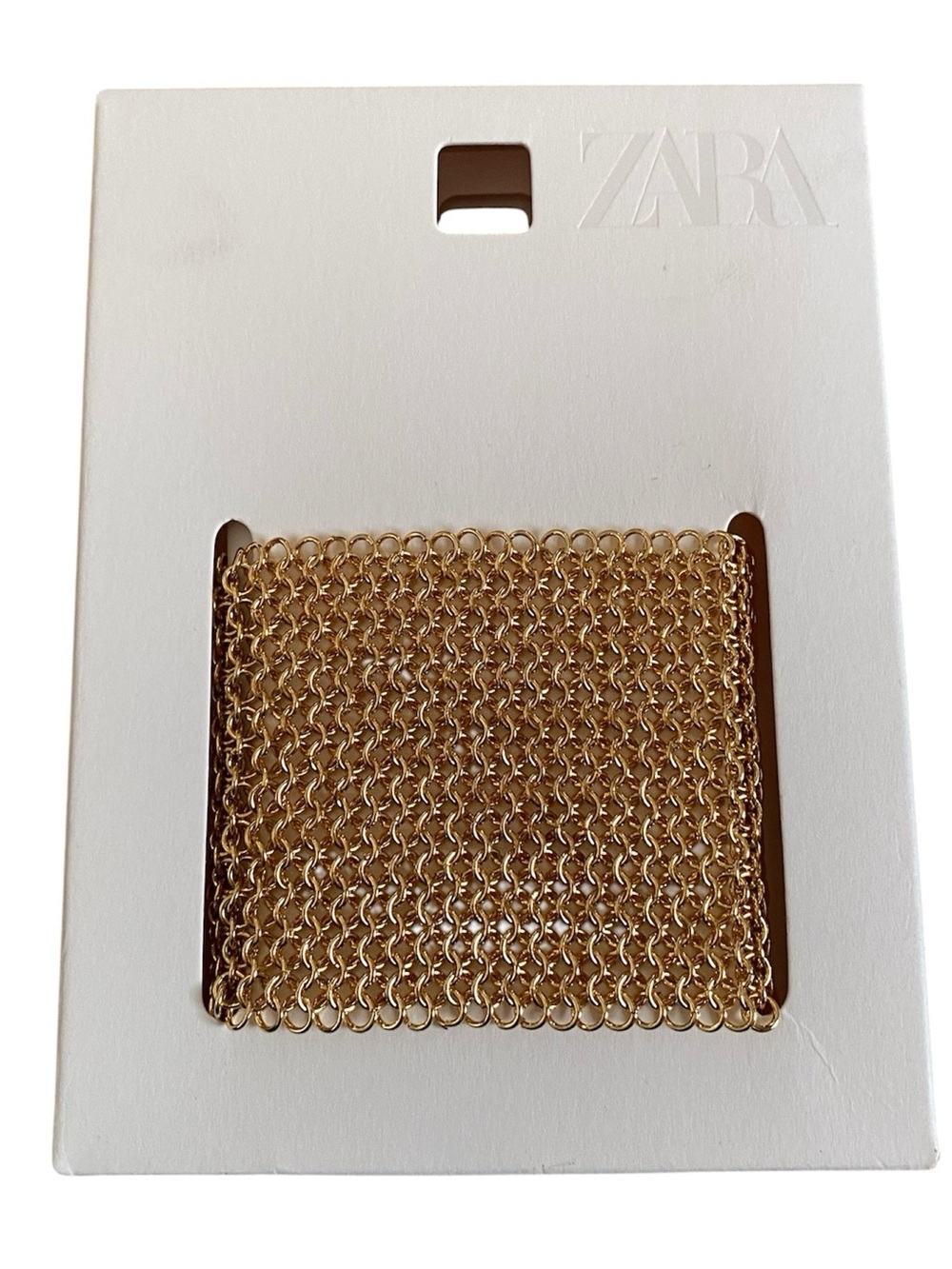 Zara women’s goldtone metal mesh wide bracelet 7in - Picture 6 of 7